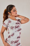 Sweet Moon Knit Cotton Mid Length Nightdress - Cloudy White — thumbnail 5